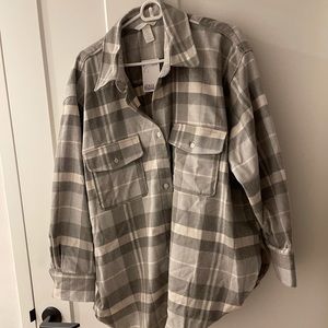 H&M Oversized Plaid Shirt, Size L